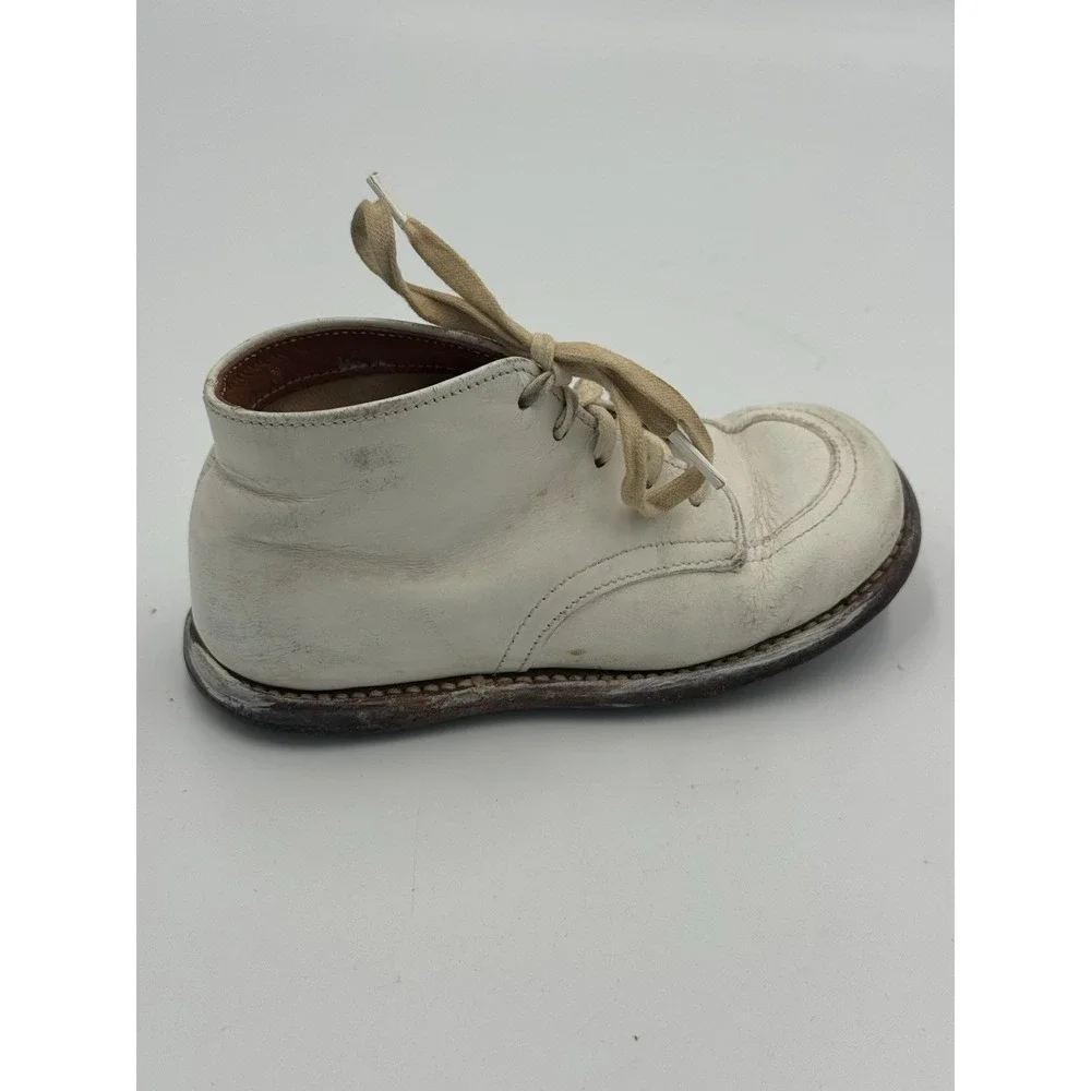 Antique Unisex Infant Toddler Baby Lace Right Shoe Leather Vintage